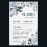Shades of Grey Dusty Blue Winter  Wedding Program<br><div class="desc">Elegant floral winter wedding program features elegant grey and icy blue watercolor flower bouquet frosty-hued greenery. Please contact me for any help in customisation or if you need any other product with this design.</div>