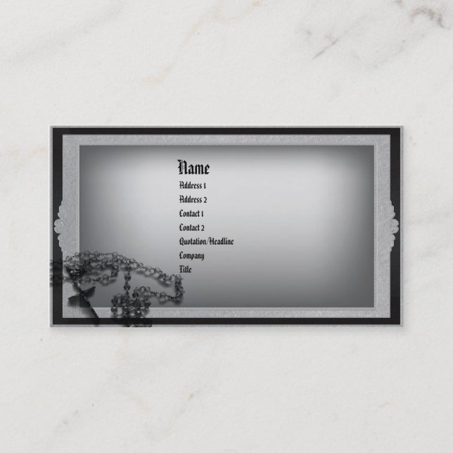 Shades of Grey gothic Business Card (Front)