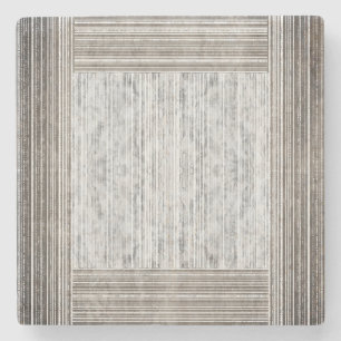 Shades of Grey Marble & Stripe Pattern Stone Coaster