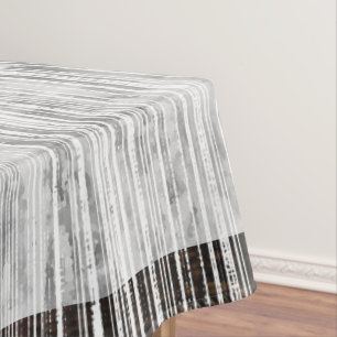 Shades of Grey Marble & Stripe Pattern Tablecloth