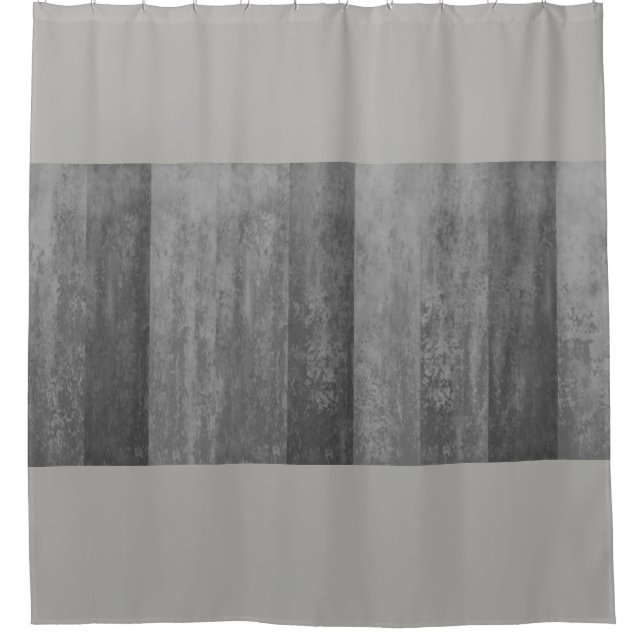 Shades of Grey Ombre Striped Shower Curtain (Front)