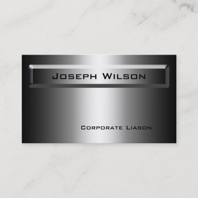 Shades of Grey Plain Modern Business Cards (Front)