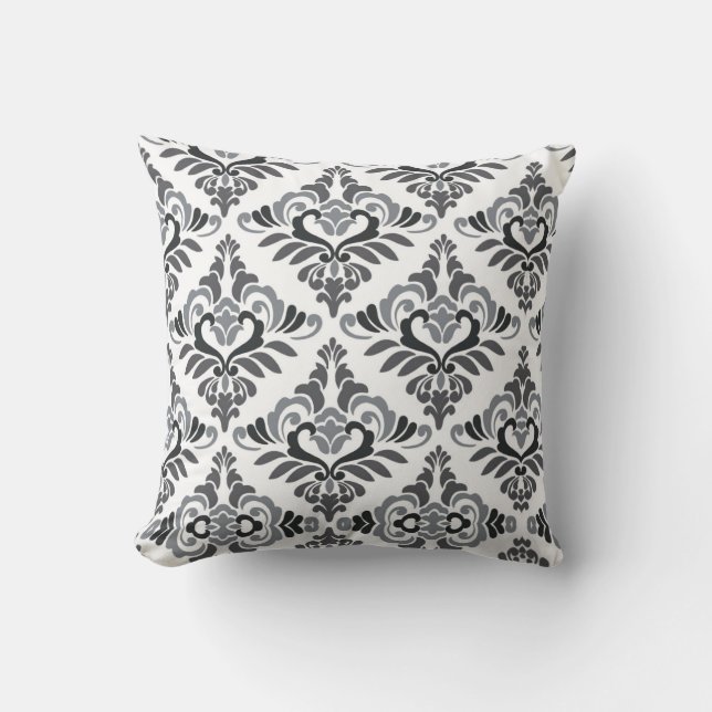 Shades of Grey Reversible Throw Pillow (Front)