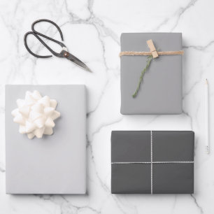 Shades of Grey solid color gift Wrapping Paper Sheet