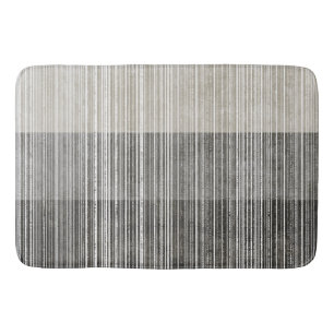 Shades of Grey Striped Pattern Bath Mat