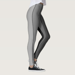 Shades of Grey Stripes Pattern Elegant Leggings