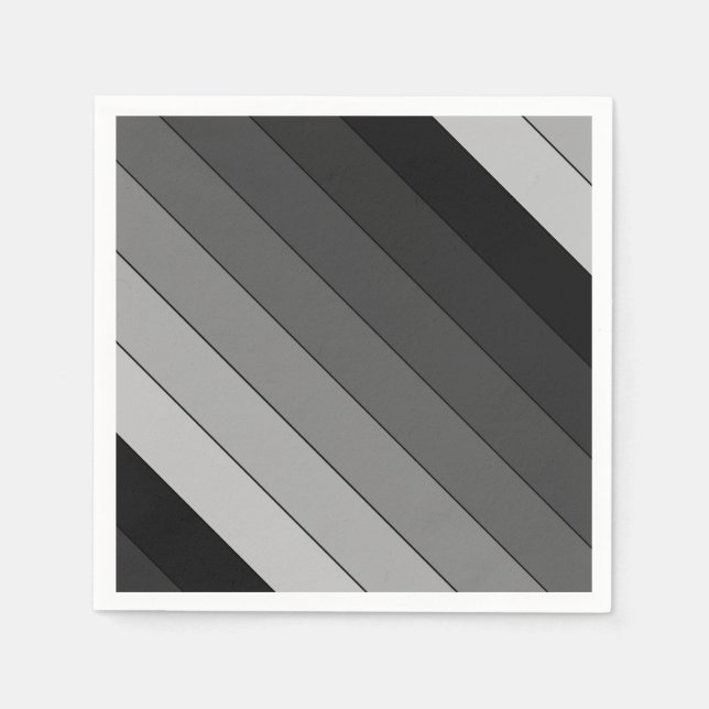 Shades of Grey Stripes Pattern Elegant Napkin (Front)
