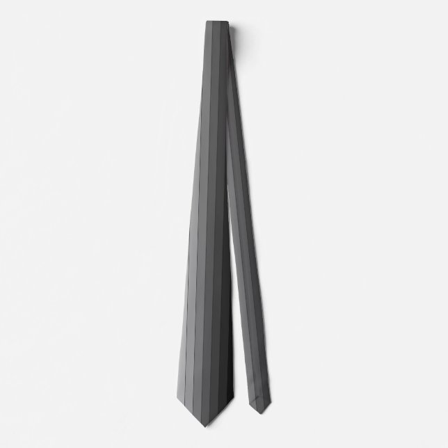 Shades of Grey Stripes Pattern Elegant Tie (Front)