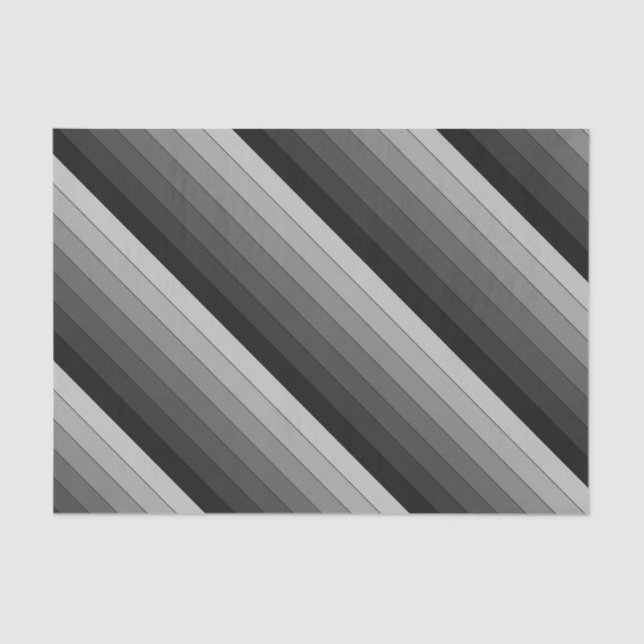 Shades of Grey Stripes Pattern Elegant Tissue Paper (Front)