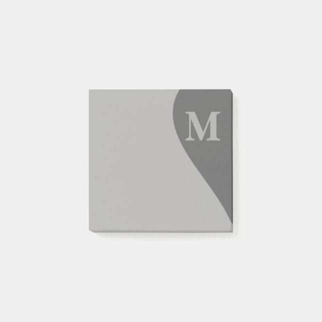 Shades of Grey with Monogram Post-it Notes (Front)