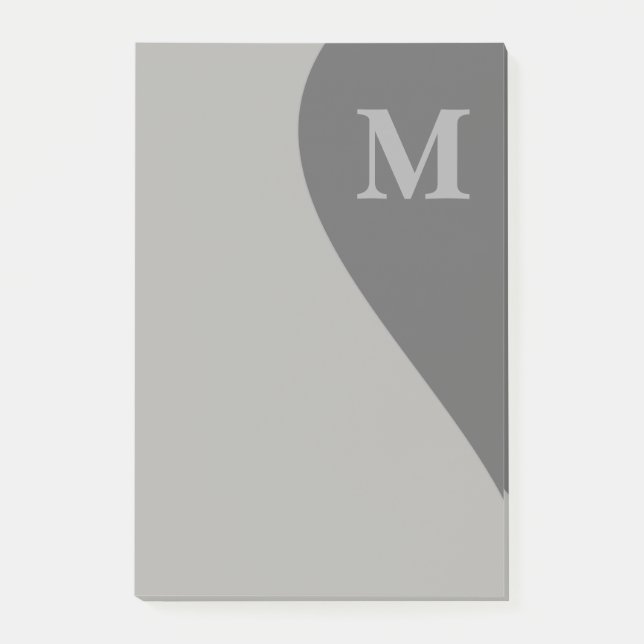 Shades of Grey with Monogram Post-it Notes (Front)