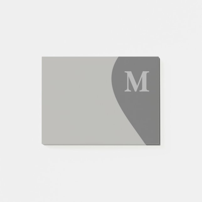 Shades of Grey with Monogram Post-it Notes (Front)