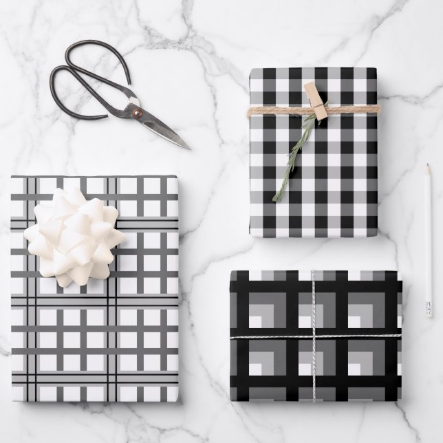 Shades Of Grey Wrapping Paper Set (Front)