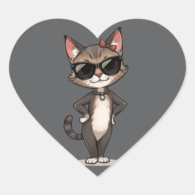 Shades of Independence Heart Sticker (Front)