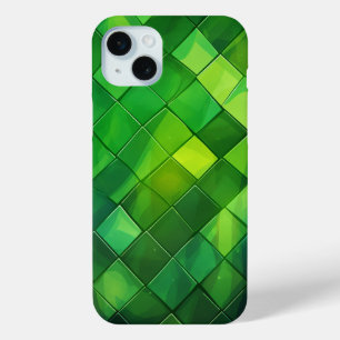 SHADES OF IRISH GREEN & GOLD DIAGNONAL TILES iPhone 15 MINI CASE