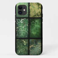 SHADES OF IRISH GREEN & GOLD ORNATE CUBES