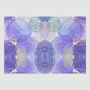 Shades of Lavender and Green Abstract Flowers Tissue Paper