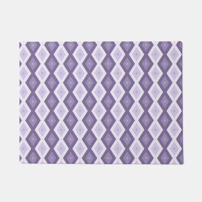 Shades of lavender diamond pattern doormat (Front)