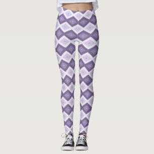 Shades of lavender diamond pattern leggings