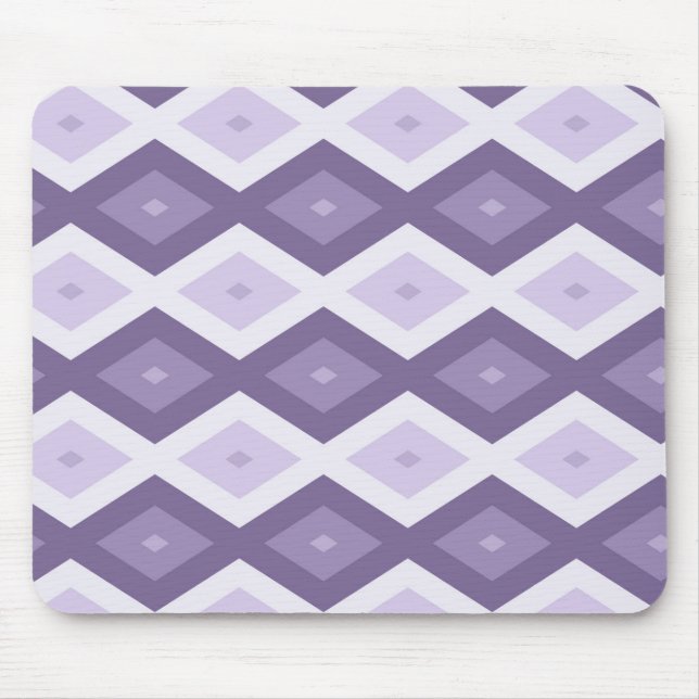 Shades of lavender diamond pattern mouse mat (Front)