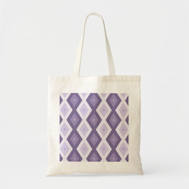 Shades of lavender diamond pattern tote bag (Front)