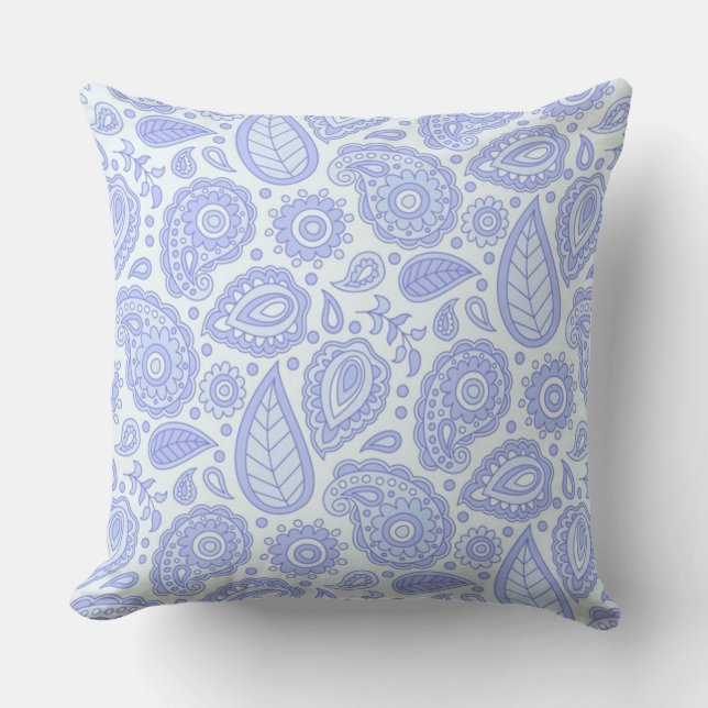 shades of light blue & lavender, set pale white  cushion (Front)