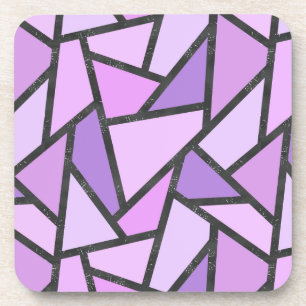 Shades of lilac stained glass pattern coaster