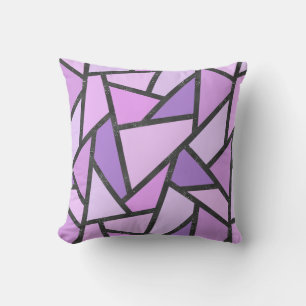 Shades of lilac stained glass pattern cushion