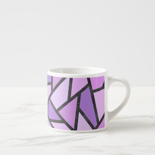 Shades of lilac stained glass pattern espresso cup (Right)