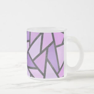 Shades of lilac stained glass pattern frosted glass coffee mug