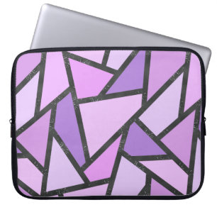 Shades of lilac stained glass pattern laptop sleeve