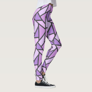 Shades of lilac stained glass pattern leggings