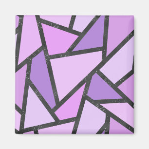 Shades of lilac stained glass pattern magnet