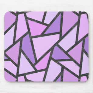 Shades of lilac stained glass pattern mouse mat