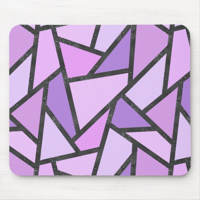 Shades of lilac stained glass pattern mouse mat (Front)