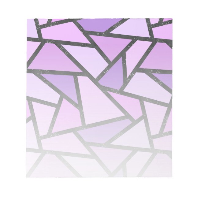 Shades of lilac stained glass pattern notepad (Front)