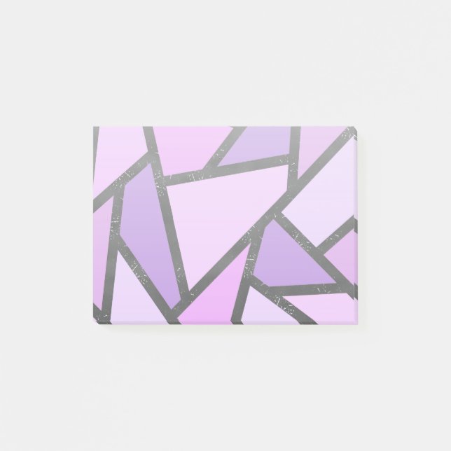 Shades of lilac stained glass pattern post-it notes (Front)