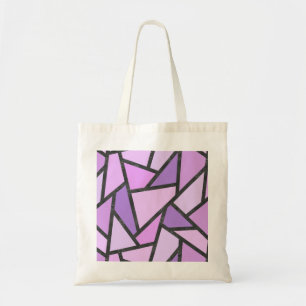 Shades of lilac stained glass pattern tote bag