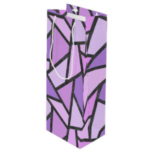 Shades of lilac stained glass pattern wine gift bag