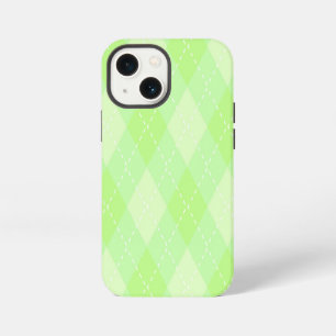 SHADES OF LIME GREEN ARGYLE DIAMOND PATTERNS iPhone 13 MINI CASE