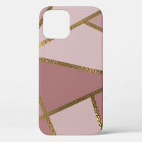 Shades of Mauve Pink & Gold Bronze Geometric Glam