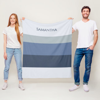 Shades of Modern Color Blocks Stripes Personalize Fleece Blanket