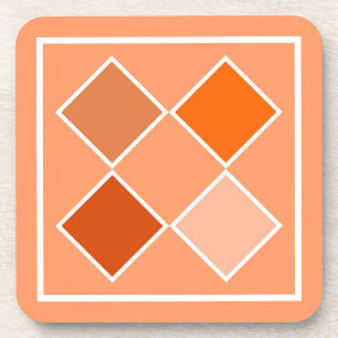 Shades of Orange Argyle Coaster