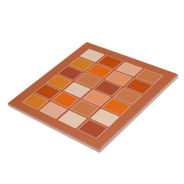 Shades of Orange Blocks Tile (Side)