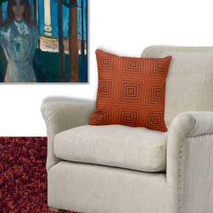 Shades Of Orange Box Pattern - Throw Pillow