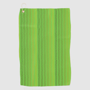 Shades of Orange Dots with Lime Green Background Golf Towel