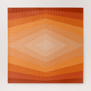 Shades Of Orange Geometric Abstract Art Jigsaw Puzzle