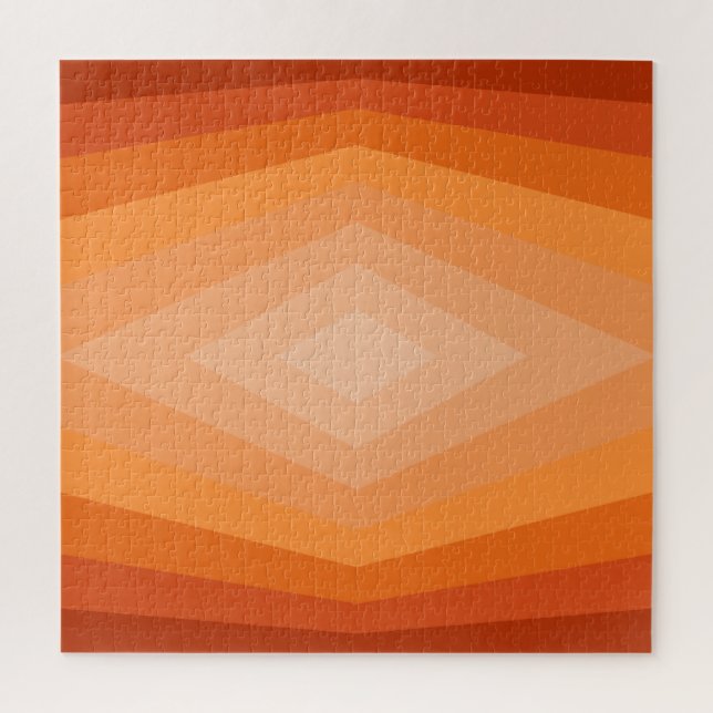 Shades Of Orange Geometric Abstract Art Jigsaw Puzzle (Vertical)