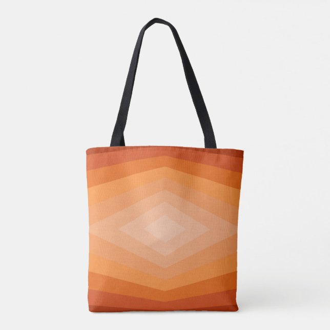 Shades Of Orange Geometric Abstract Art Tote Bag (Back)