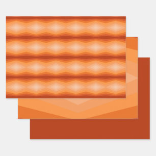 Shades Of Orange Geometric Abstract Art  Wrapping Paper Sheet
